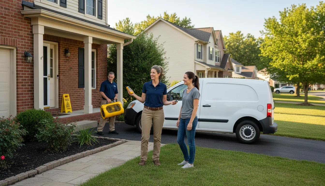 Residential water damage restoration in Mcnabb, IL